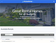Tablet Screenshot of mygreatrental.com